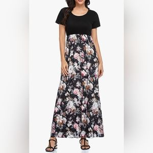 Womens Short Sleeve Maxi Dress